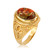Yellow Gold Egyptian Ankh Orange Copper Turquoise Ring