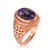 Rose Gold Jerusalem Cross Purple Copper Turquoise Ring