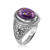 Sterling Silver Fleur de Lis Purple Copper Turquoise Ring