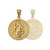 Solid Gold St. Benedict Reversible Medallion Charm Necklace