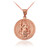 Solid Rose Gold St. Benedict Reversible Medallion Charm Necklace