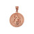 Solid Rose Gold St. Benedict Reversible Medallion Charm Necklace