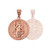 Solid Rose Gold St. Benedict Reversible Medallion Charm Necklace