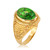 Yellow Gold Marijuana Weed Green Copper Turquoise Ring