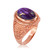 Rose Gold Marijuana Weed Purple Copper Turquoise Ring