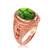 Rose Gold Money Dollar Sign Green Copper Turquoise Ring