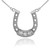 Sterling Silver Diamond Lucky Horseshoe Necklace