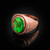 Rose Gold Green Copper Turquoise Statement Ring