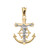 Two-Tone Yellow and White Gold Mariner Crucifix Cross Pendant Necklace