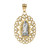 Two-Tone Yellow and White Gold Virgin Mary Diamond Filigree Pendant Necklace