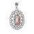 Two-Tone White and Rose Gold Virgin Mary Filigree CZ Pendant Necklace