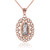 Two-Tone Rose and White Gold Virgin Mary Filigree CZ Pendant Necklace