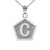 White Gold Letter "C" Initial Pentagon Pendant Necklace