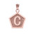 Rose Gold Letter "C" Initial Pentagon Pendant Necklace