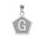 White Gold Letter "G" Initial Pentagon Pendant Necklace