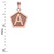 Rose Gold Letter "I" Initial Pentagon Pendant Necklace