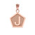 Rose Gold Letter "J" Initial Pentagon Pendant Necklace