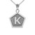 Sterling Silver Letter "K" Initial Pentagon Pendant Necklace