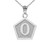 White Gold Letter "O" Initial Pentagon Pendant Necklace
