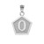 White Gold Letter "O" Initial Pentagon Pendant Necklace