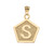 Yellow Gold Letter "S" Initial Pentagon Pendant Necklace