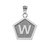 Sterling Silver Letter "W" Initial Pentagon Pendant Necklace