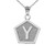 Sterling Silver Letter "Y" Initial Pentagon Pendant Necklace