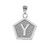 Sterling Silver Letter "Y" Initial Pentagon Pendant Necklace