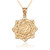 Yellow Gold Om Lotus Mandala Pendant Necklace