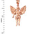 Rose Gold Cherub Guardian Angel Pendant Necklace (L)