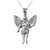 Sterling Silver Cherub Guardian Angel Pendant Necklace (L)