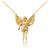 14K Yellow Gold Cherub Guardian Angel Necklace (S)