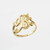 Yellow Gold Sparkle-Cut Letter Initial Script Ring