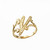 Yellow Gold Sparkle-Cut Letter Initial Script Ring