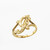 Yellow Gold Sparkle-Cut Letter Initial Script Ring