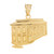 Yellow Gold San Francisco Cable Car Trolley Satin Pendant Necklace