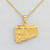 Yellow Gold San Francisco Cable Car Trolley Satin Pendant Necklace