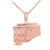 Rose Gold San Francisco Cable Car Charm Necklace