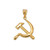Yellow Gold Hammer and Sickle Pendant Necklace