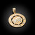 Two-Tone Yellow Gold Eye of Ra Good Luck Amulet Pendant Necklace