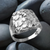 Sterling Silver Mens Sparkle Cut Nugget Ring