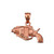 Rose Gold Revolver Gun in Holster Charm Necklace