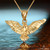 Solid Gold Falcon Eagle DC Pendant Necklace