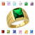 Mens Square CZ Birthstone Watchband Ring in Yellow Gold