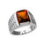 Sterling Silver Mens Square CZ Birthstone Watchband Ring