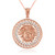 Rose Gold Medusa CZ Medallion Pendant Necklace