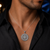 Sterling Silver  Medusa CZ Medallion Pendant Necklace