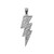 White Gold Lightning Bolt DC Pendant Necklace