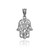 Sterling Silver Filigree Hamsa Evil Eye Charm Necklace