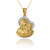 Two-Tone Yellow Gold Virgin Mary Baby Jesus Charm Necklace (S/L)